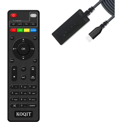 Koqit V5H Extra Remote Control Universal Learning code TV Control IR LED Display Cable Meecast DVB S2 Satellite Receiver tv Box