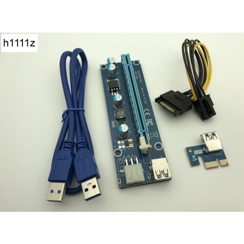 VER006C Riser Card PCI-E 1x to 16x PCI Express Riser USB 3.0 Cable SATA to 6Pin IDE Power Supply for BTC Mining Miner Antminer
