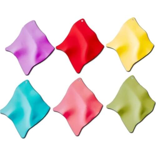 Multicolors Plated Rhombus Metal Eardrop Earring Accessories Pendant Necklace Charms Jewelry Making Finding Diy Handmade 8pcs