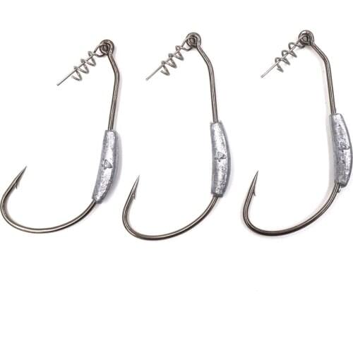 Fishing Hooks 2g 2.5g 3g 4g 7g Bullet Jig Head hooks Sliver Weedless Offset Worm Hooks Texas Rigs Accessories