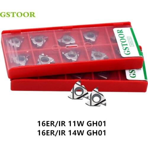 10PCS 16ER 16IR 11W 14W 11BSPT 14NPT GH01 CNC Lathe Cutter Cutting Threading Turning Tools Carbide Inserts For Aluminum