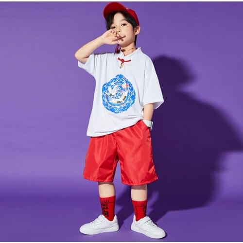 Boys Street Dance Performance Wear Hip Hop Modern Dancewear Summer Fashion Chinese Style Catwalk Show Stgae Costume YS2074