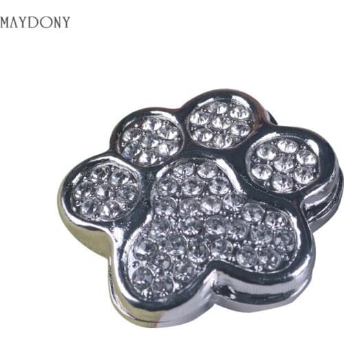 XT166 Rhinestone Magnet Brooch Pin headwear Crystal dog paw Hijab Pins strong magnetic pin
