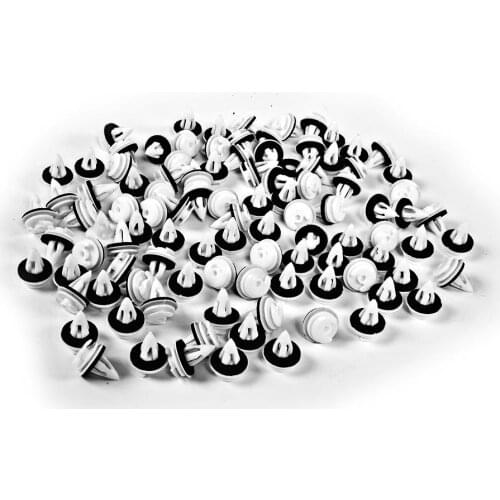 100Pcs Car Door Panel Clips Buckle With Seal Ring For BMW E36 E38 E39 E46 X5 M3 M5 Z3 White Plastic Clips Fasteners 3 mm New
