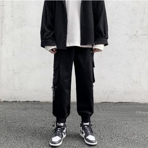 Gothic Harajuku Men Hip Hop Pants Chain Wide Leg Goth Hippie Streetwear Trousers Loose Baggy Fashion Joggers Sweatpants 30329