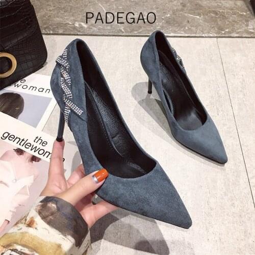 Womens Shoes 2020 High Heels Crystal OL Fashion Pumps Korean Sexy Elegant Ladies Shoes