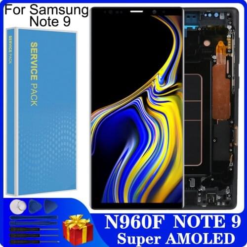 6.4" Super AMOLED Note9 LCD display For Samsung Galaxy NOTE 9 N960D N960F LCD display touch screen replacement parts with frame