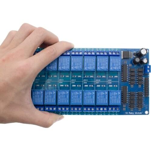 1pcs 12V 16 Channel Relay Module for ARM PIC AVR DSP Electronic Relay Plate Belt optocoupler isolation