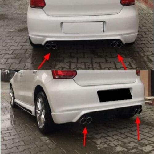 1pair For Volkswagen Polo Style Double Exhaust Tip Exhaust System End Pipe Stainless Steel Car Exhaust Pipe Double Tip