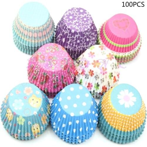 2020 100Pcs Paper Cake Cup Cupcake Cases Liners Muffin Kitchen Baking Wedding Party