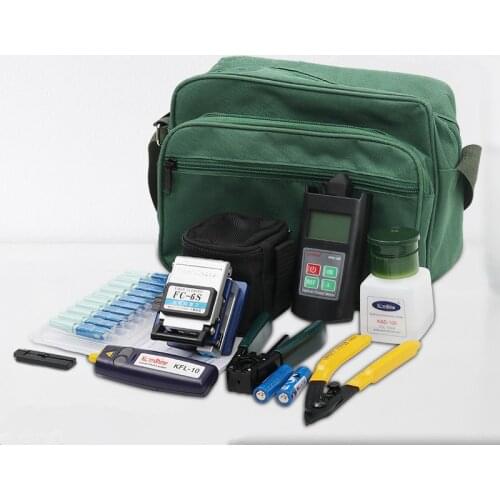 11 pcs Fiber Optic FTTH Tool Kit with Power meter VFL FC-6S Fiber Cleaver Wire stripper CFS 2 Miller SC Fast Connector tool sets