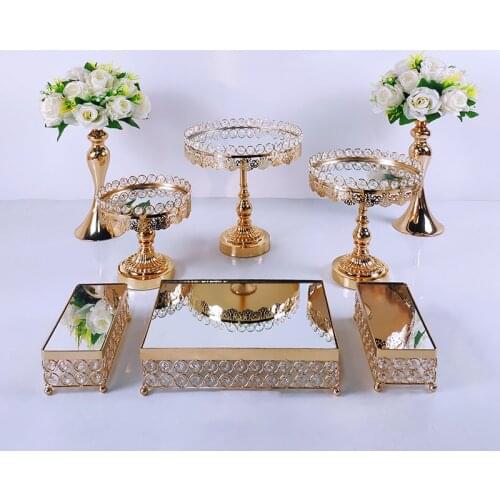 3-11pcs gold cake stand set Cupcake Display Stand Dessert Wedding Birthday Party Dessert Cupcake Plate Rack