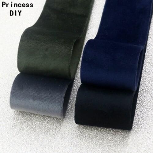 5Meter/Lot 10 25 50mm High Quality Thick Winter Ribbon Velvet Solid Fall Riband DIY Hair Bow Accessory Choker Collar Material