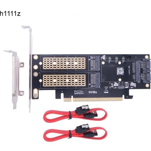 M2 NVMe SSD NGFF to PCIE 3.0 X16 Adapter M Key B Key mSATA PCI Express 3.0 M.2 NVME SSD M2 SATA SSD mSATA 3 in 1 Converter Riser