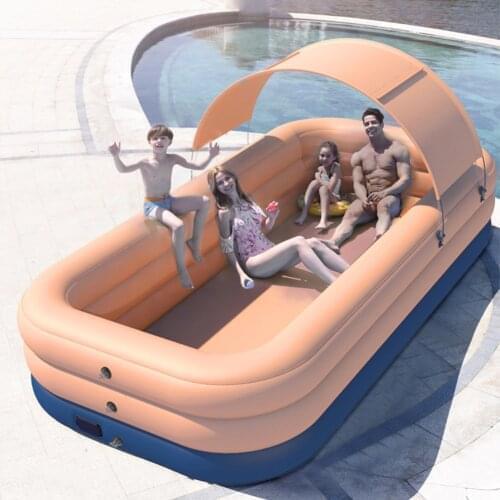 380CM/210CM 3 Layer Automatic Inflatable Swimming Pool Large pools for family Removable Childrens Pool Ocean Ball PVC Bath Kids