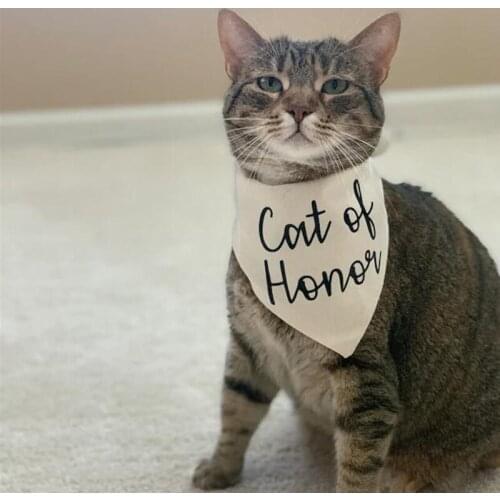 Cat of Honor bandana boho wedding Engagement Bridal Shower Bachelorette party Pet Outfit Flower Girl decoration gift Photo props