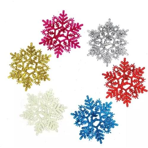 Free shipping 6pcs Color snowflake Christmas tree ornaments new year enfeites de natal beautiful noel christmas