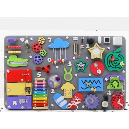 Busy Board DIY Toys Montessori Lock Mobile Children Wood Chips Skill Training Parent-Child Game Puzzle Intelligence Development