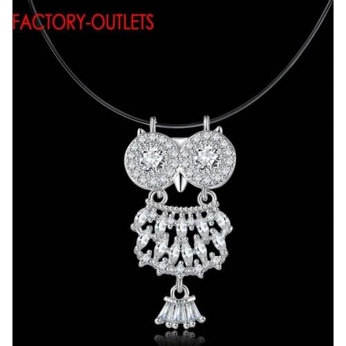 925 Sterling Silver Custom Pendant Necklace For Decoration Fashion Jewelry Cute Owl Shape Women Girls Party Engagement