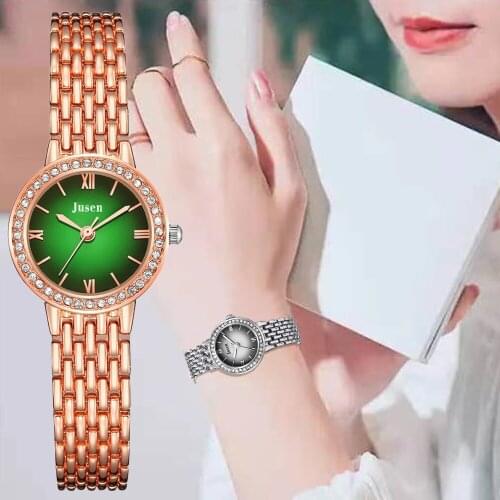 Gradient Design Luxury Women Fashion Bracelet Watches Stainless Steel Gold Ladies Wristwatches 2021 Small Female Quartz Clock