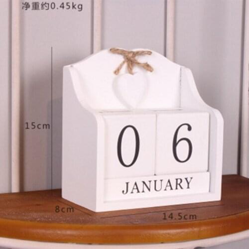 Coloffice 1PC Decorative Furnishing Calendar Wood Desktop Calendar European Pink Learning Periodic Planner Table Stationery