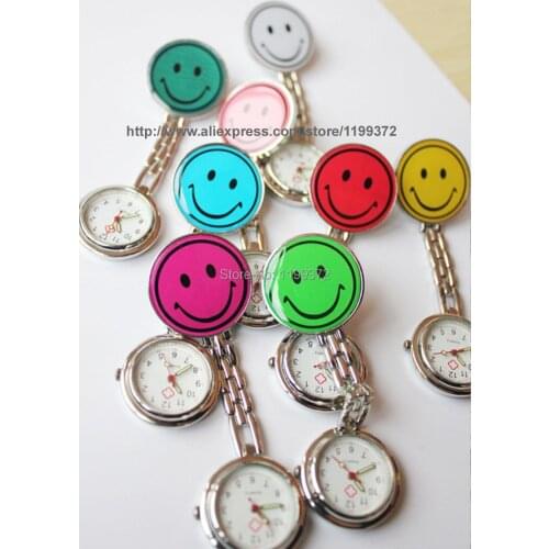 DHL Free shipping 500pcs/lot lovely personality smile nurse watch nurse brooch quartz watch matal pocket watches