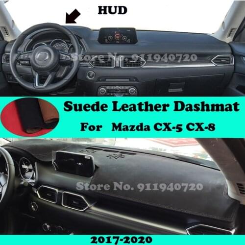 For Mazda CX-5 CX-8 2017-2020 CX8 CX5 Suede Leather Dashmat Dashboard Cover Pad Dash Mat Carpet Car-Styling Accessories LHD RHD