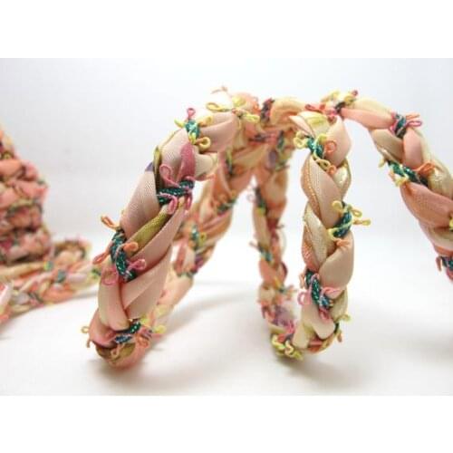 3/8 Inch Nude Color Hand Braided Polyester Ribbon Trim|Floral Picot Edge Braid|Headband Ribbon|Hair Accessories DIY Supplies