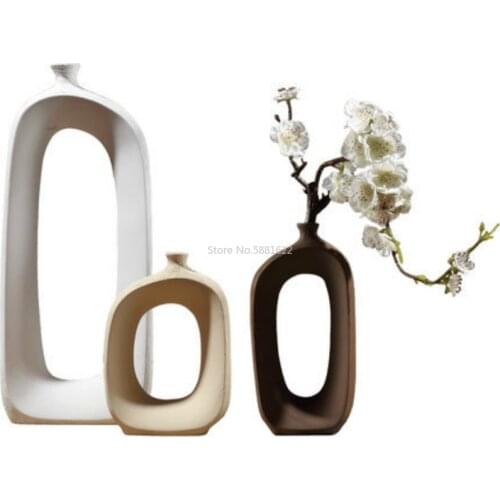 Nordic Style Brushed Vintage Ceramic Vase Vase Living Room Porch Shelf Home Decoration Home Decoration Vase Furnishing Articles