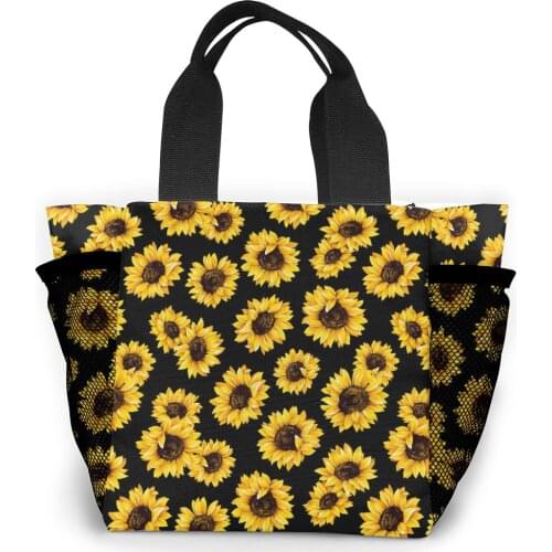 Mini Canvas Sunflower Handbag For Women Small Lady Tote Designer Shopping Handle Bag Travel Canvas Shoulder Bag Shopper bolso