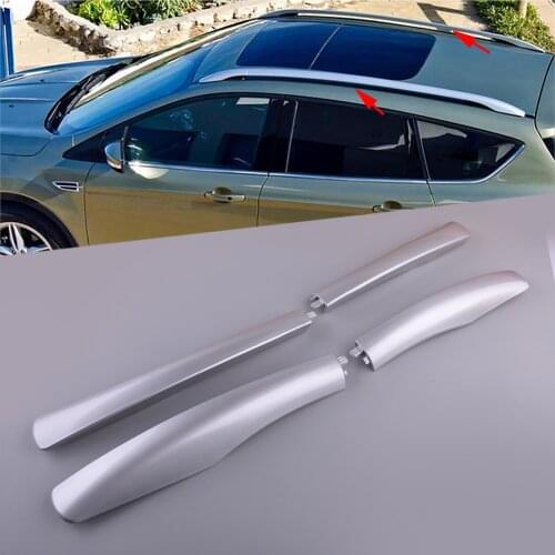 1 Set Exterior Roof Rack Rail End Cover Shell Cap Moulding Silver ABS Fit For Ford Escape Kuga MK3 2013 2014 2015 2016 2017