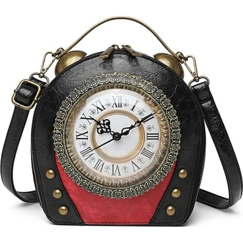 New style female bag retro portable packaging No. 5 battery walkable clock female bag can be shoulder messenger PU bag