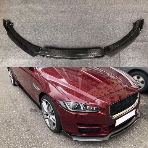 Front bumper Lip Spoiler For Jaguar XE Sedan 4 Door 2015 -2018 Double Style Head Bumper Chin Cover Trim Carbon Fiber/FRP Shovel