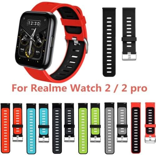 22mm Soft Silicone Strap For Realme Watch 2 Pro Smart Watch Band for Realme Watch S / Pro Bracelet WirstStrap
