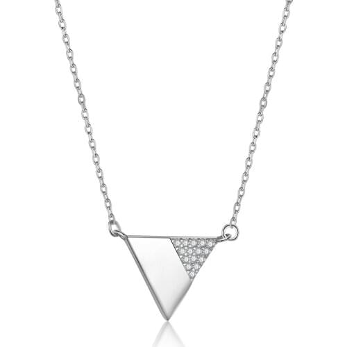 Triangle Necklaces Pendants with Zircon Modern Trendy Womens Neck Chain Choker Necklaces Fashion Jewelry for Woman Girlfriend