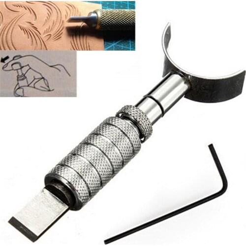 Rotating Carving Knife W Blade DIY Handmade Adjustable Copper Swivel Leather Tools Silver Sewing Accessory EJ878037