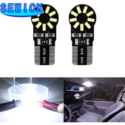 10Pcs T10 W5W 194 LED COB Car Lights Auto Side Turn Signal Lamp 6000K White Car Interior Lights Brake Reverse LED DRL Lamp