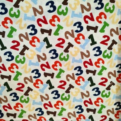 110CM Width Cartoon Colorful Numbers 100% Cotton Fabric for Kids Clothes Home Textile Slipcover Sewing DIY Needlework Material
