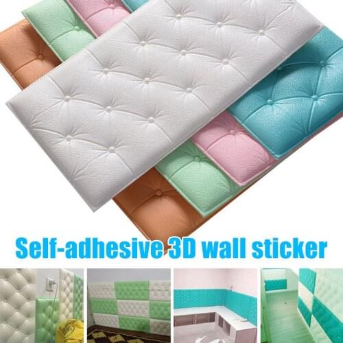 3d Creative Soft Pack Wall Sticker Self-adhesive Bedside Anti-collision Soft Pack Bedroom Living Room Wallpaper Decor Re