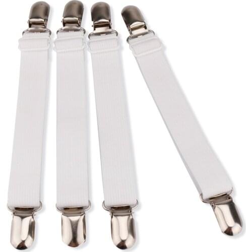 4 Bed Mattress Fasteners Kit Elastic Sheet Quilt Retainer Straps Anti Slip Fitted Sheet Clip Grippers Suspender Holder Belt Rope