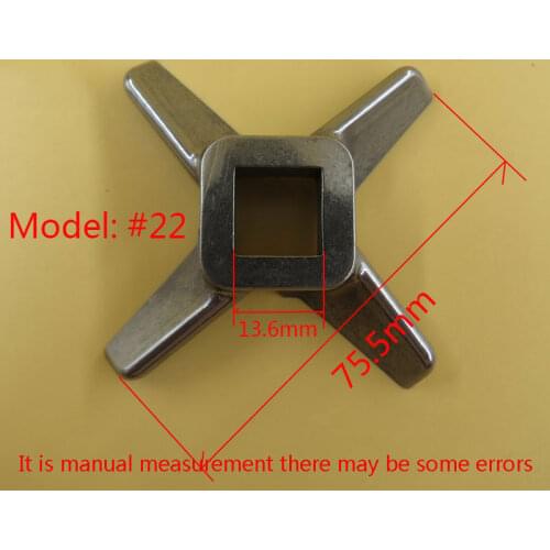 5Per Lot Kitchen Appliance Parts 22 Right Angle Knife Type Meat Grinder Knife Stainless Steel Meat Grinder Parts
