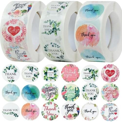 500pcs/roll Thank You Stickers 1inch Stationery Scrapbooking Handmade Sticker Gift Seal Labels Wedding Birthday Party Decoration