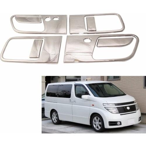 For Nissan Elgrand E51 2002-2010 8PCS Abs Chrome plated Door Handle Bowl Covers Trim Car Accessories