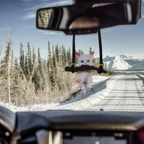 Car Pendant Cute Swing Cat Car Rearview Mirror Pendant Decoration Swing Cat Decoration Car Interior Car Hanging Car Accessories