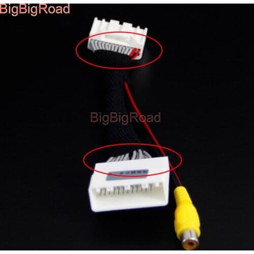 BigBigRoad For Mazda CX-5 CX5 CX 5 2012- 2017 28Pins RCA Adapter Connector Cable Rear View Camera Original Video Input Switch
