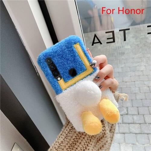 Чехол For Huawei Y9 Prime 2019 Nova5T Y8P Honor 20 Pro 10 9 Lite 10I 9X 9S 9C 8X 8A 7X View30 Note8 Winter Plush Duck Phone Case