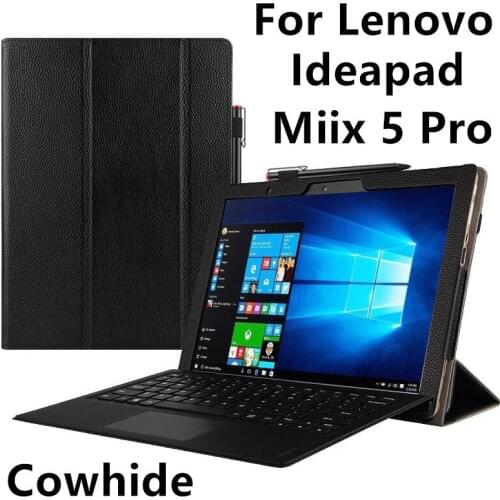 Case Cowhide For Lenovo Ideapad Miix 5 Pro Protective Smart cover Genuine Leather Tablet For MIIX 5 Pro Protector 12.2" Cover