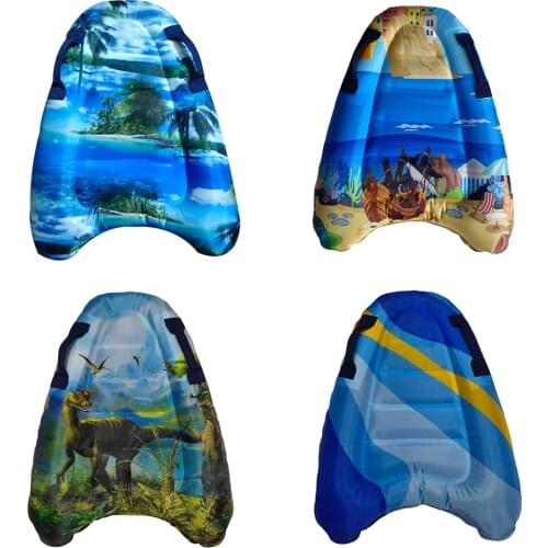 Children Inflatable Surfboard Ocean Printed Buoy Soft Kickboard Summer Floating Toys Safe Floating Mat for Outdoor Swimming Pool