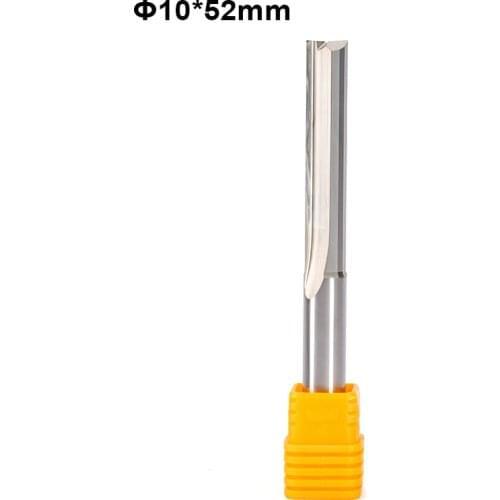 1pc Shank 10x52mm Two Flutes Straight router bits for wood CNC Straight Engraving Cutters Carbide Endmills Cutting Milling Tools