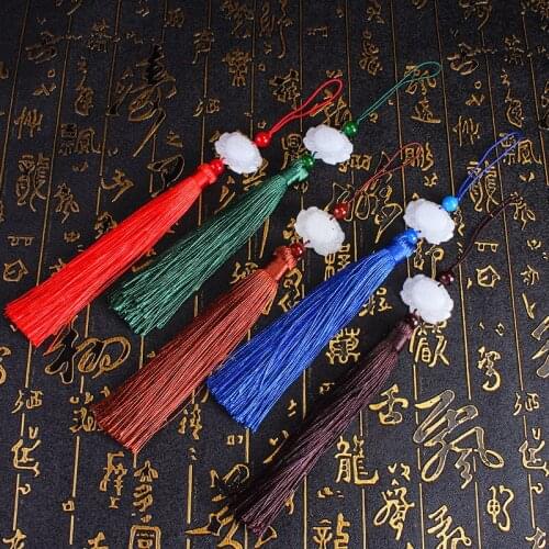 10pcs/lot Tassel Brush Pendant DIY Earrings Accessories For Jewelry Making 12cm Silk Satin Tassel Handmade Crafts Findings